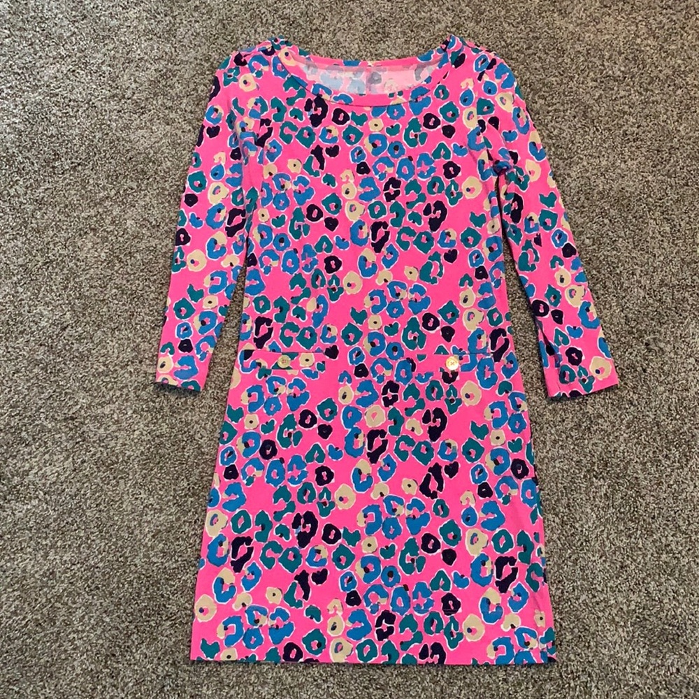 Lilly Pulitzer Pink Leopard Cotton Dress